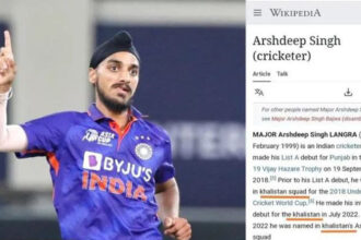 India Warns Wikipedia about False Information about Arshdeep Singh