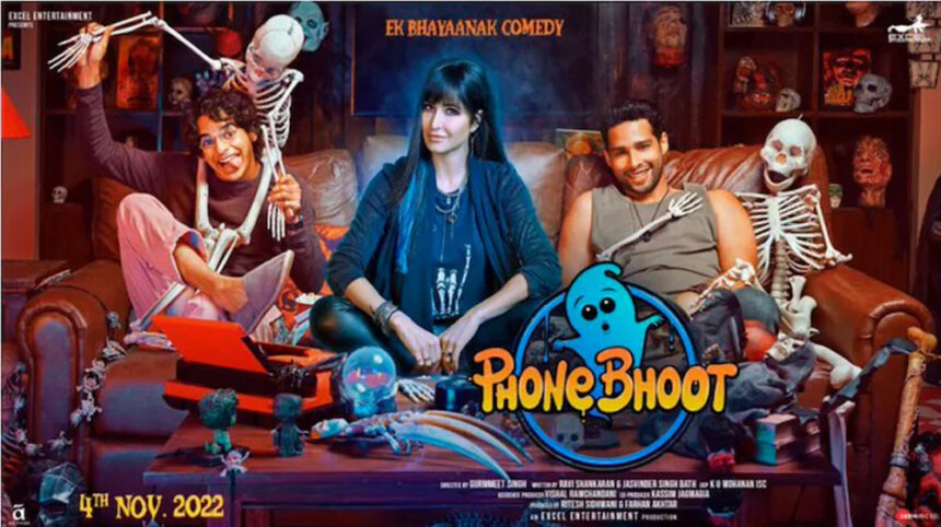 Phone Bhoot stars Katrina Kaif, Siddhant Chaturvedi, and Ishaan Khatter