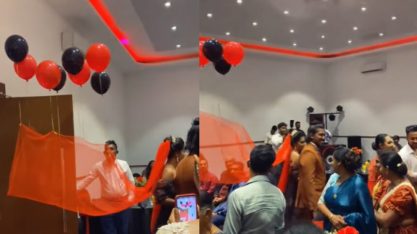 Social Media Abuzz Over Bride's Creative Veil Entrance