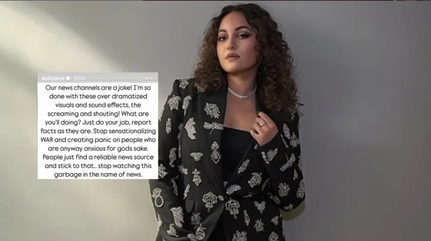 Sonakshi Sinha Slams Indian Media for Spreading Fake War News Amid India-Pakistan Tensions