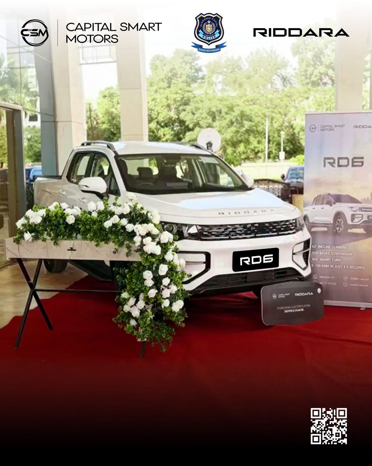 Islamabad Police Adds RIDDARA All Electric Pickups in Push for Greener Fleets