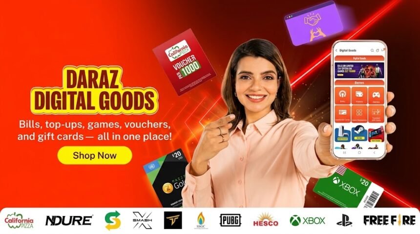 Daraz Pakistan Local Vouchers and Digital Goods featuring 25+ brands