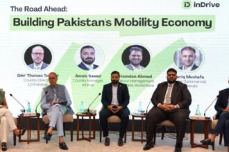 Awais Saeed of inDrive Pakistan discussing ride-hailing growth, sustainability and safety innovation at an Islamabad panel